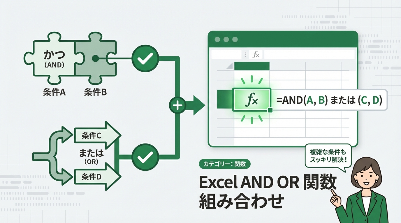 Excel AND OR 関数 組み合わせ アイキャッチ画像