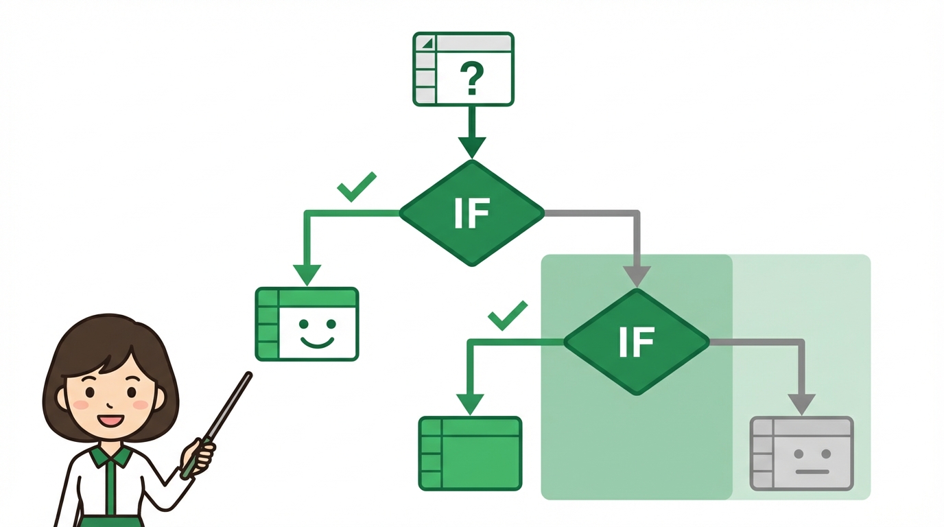 Excel IF 複数条件 ネスト アイキャッチ画像