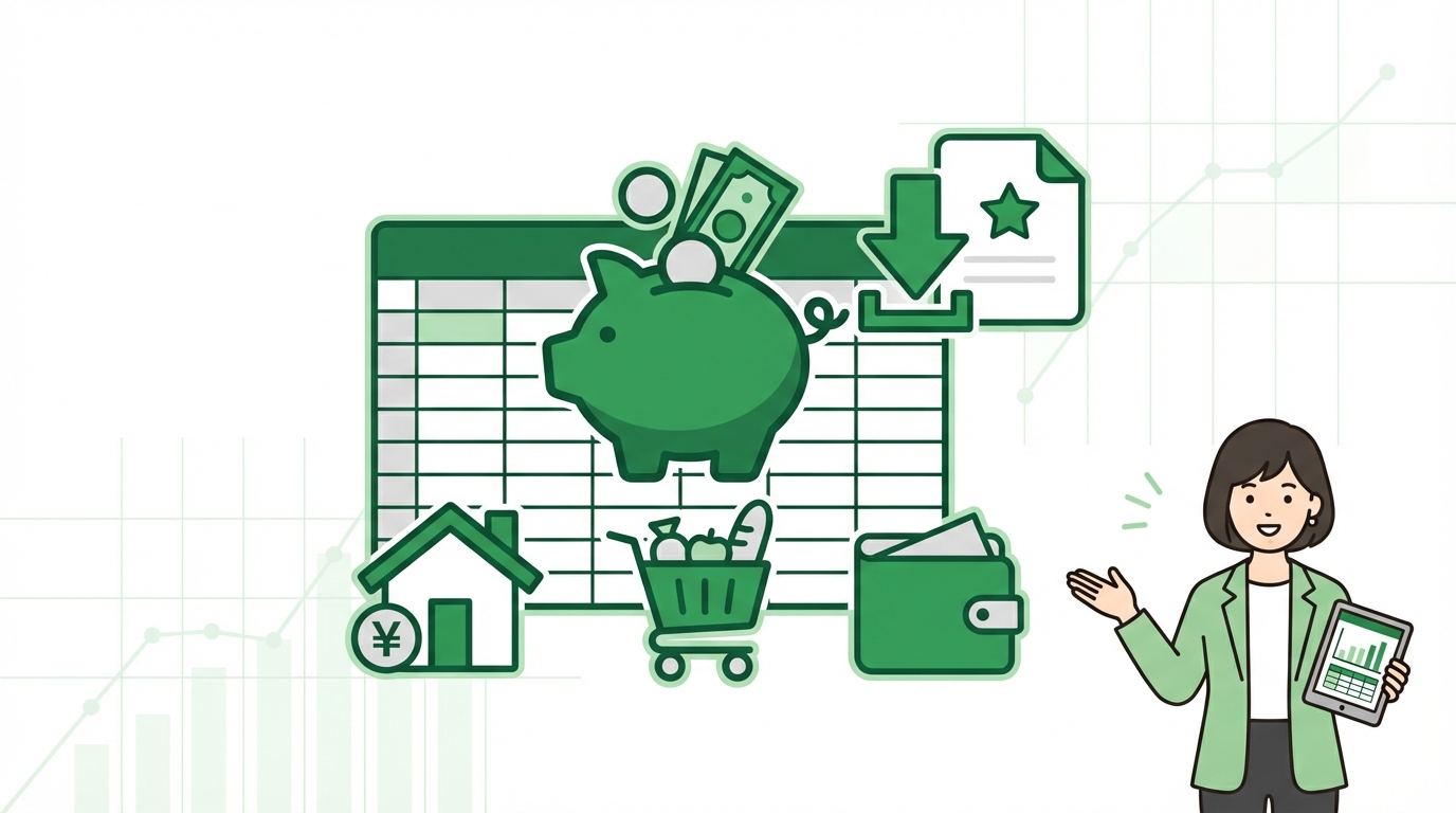 Excel テンプレート 家計簿 アイキャッチ画像