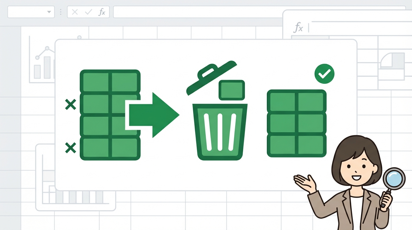 Excel 重複削除 方法 アイキャッチ画像