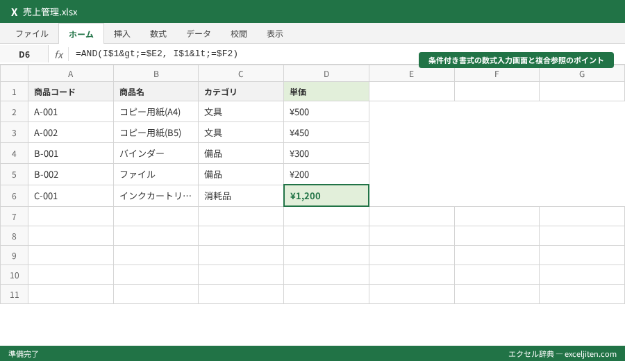 ガントチャート Excel 作り方 - 条件付き書式の数式入力画面と複合参照のポイント