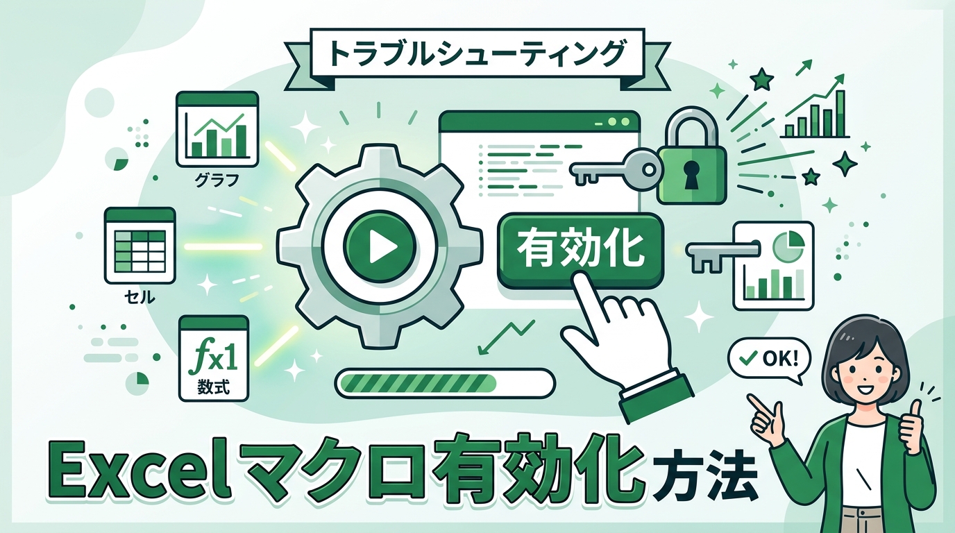 Excel マクロ 有効化 方法 アイキャッチ画像