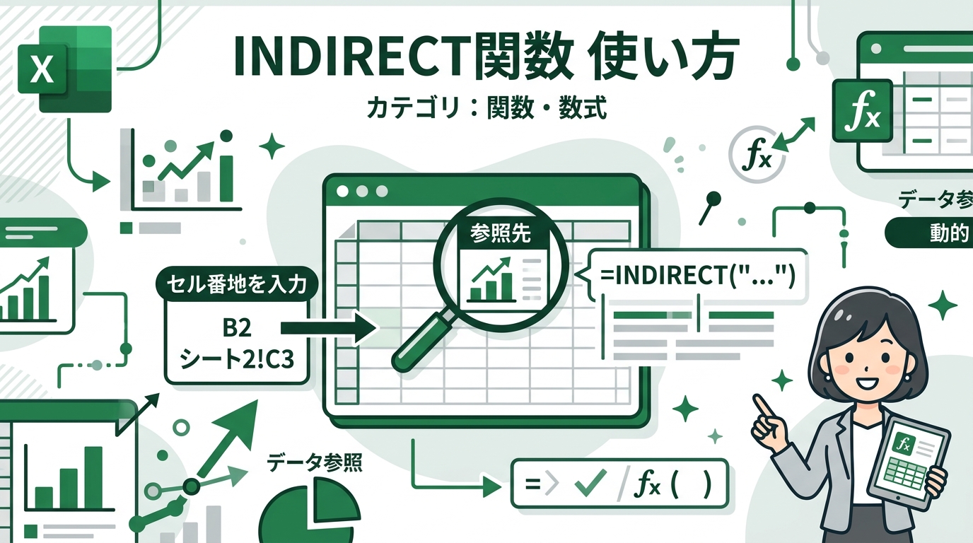 INDIRECT関数 使い方 アイキャッチ画像