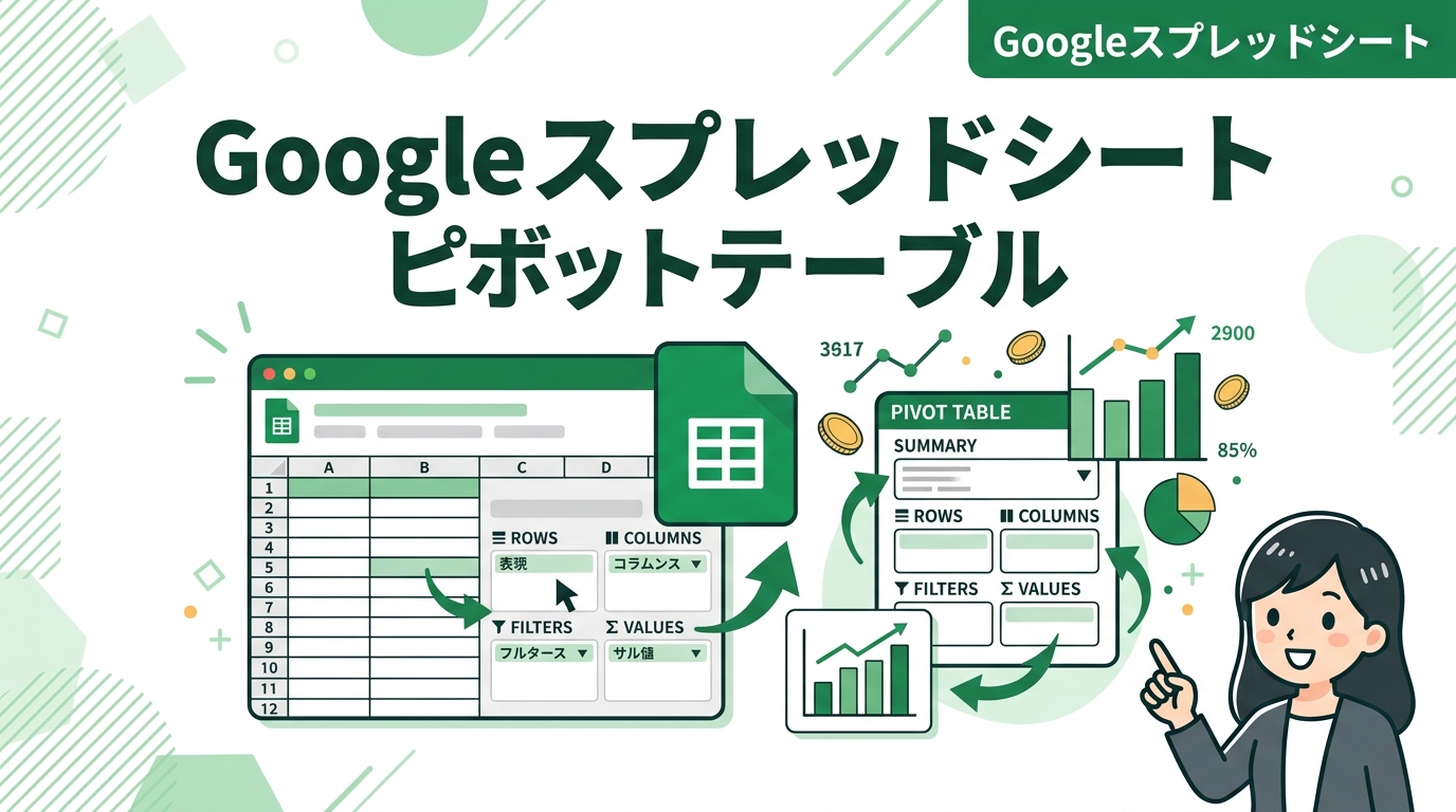 Googleスプレッドシート ピボットテーブル アイキャッチ画像
