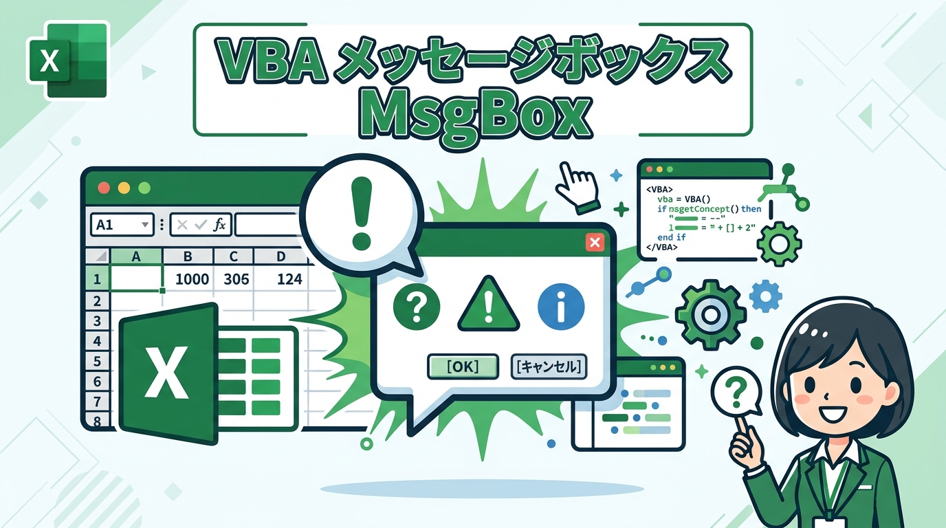 VBA メッセージボックス MsgBox アイキャッチ画像